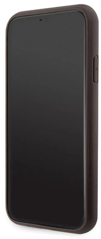 Guess GUHCN61P4TDSCPW Apple iPhone 11 / Xr 6.1″ rudos spalvos kietas dėklas Crossbody 4G Metal Logo