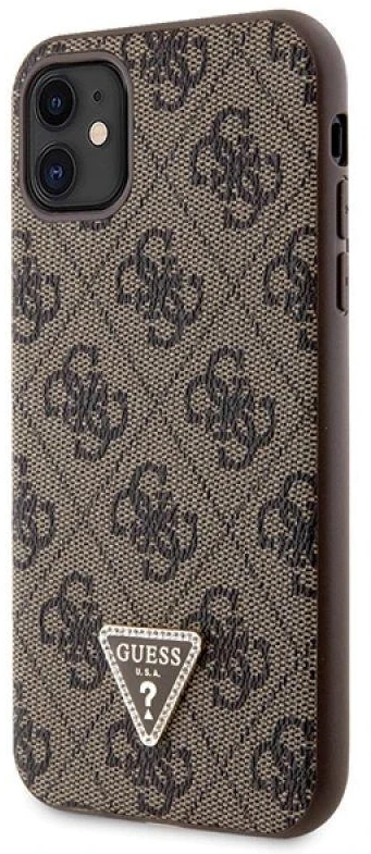 Guess GUHCN61P4TDSCPW Apple iPhone 11 / Xr 6.1″ rudos spalvos kietas dėklas Crossbody 4G Metal Logo