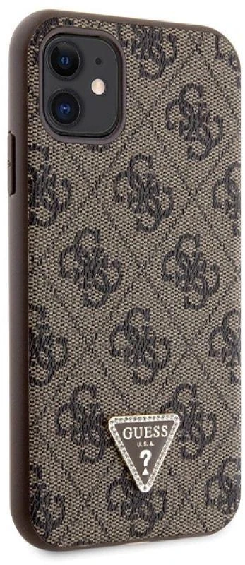 Guess GUHCN61P4TDSCPW Apple iPhone 11 / Xr 6.1″ rudos spalvos kietas dėklas Crossbody 4G Metal Logo