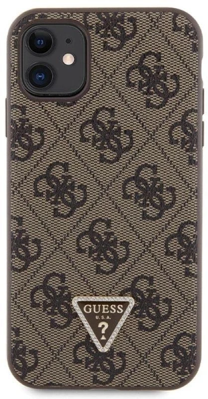 Guess GUHCN61P4TDSCPW Apple iPhone 11 / Xr 6.1″ rudos spalvos kietas dėklas Crossbody 4G Metal Logo
