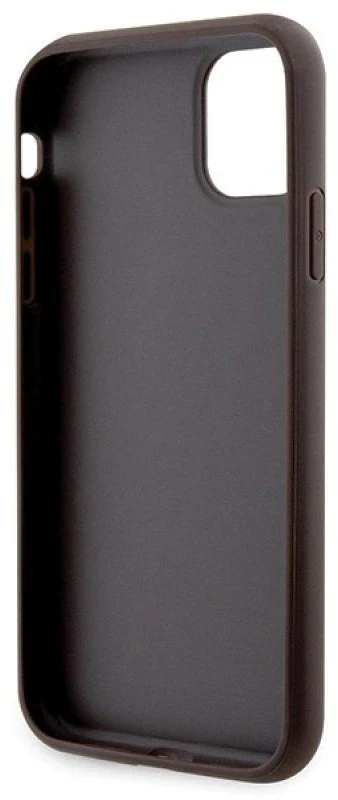 Guess GUHCN61P4TDSCPW Apple iPhone 11 / Xr 6.1″ rudos spalvos kietas dėklas Crossbody 4G Metal Logo