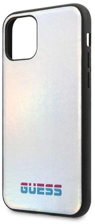 Guess dėklas iPhone 11 Pro Max GUHCN65BLD sidabrinis kietas dėklas Vaivorykštis