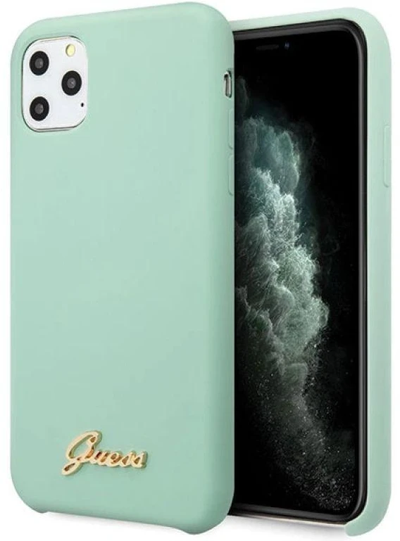 Dėklas GUESS HARD CASE VINTAGE GOLD LOGO GUHCN65LSLMGGR IPHONE 11 PRO MAX Žalias