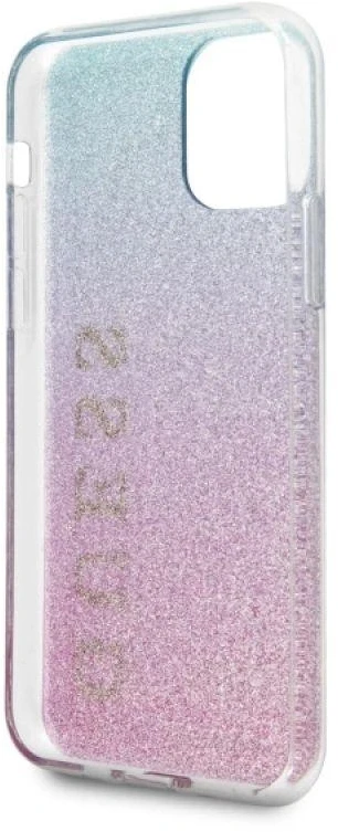 Guess dėklas, skirtas iPhone 11 Pro Max GUHCN65PCUGLPBL rožinės-mėlynos spalvos kietas dėklas Glitter Gradient