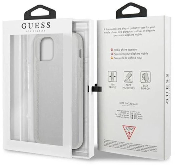 Guess GUHCP12L3D4GTR Apple iPhone 12 Pro Max 6,7″ skaidrus kietas dėklas 4G 3D Pattern Collection