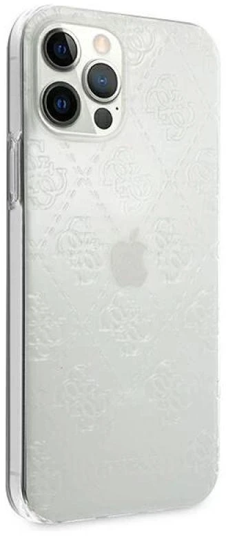 Guess GUHCP12L3D4GTR Apple iPhone 12 Pro Max 6,7″ skaidrus kietas dėklas 4G 3D Pattern Collection