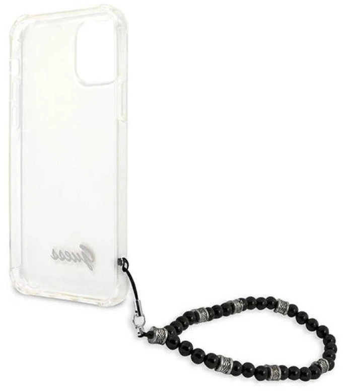 Guess GUHCP12LKPSBK Apple iPhone 12 Pro Max 6,7″ skaidrus kietas dėklas juodos spalvos Pearl
