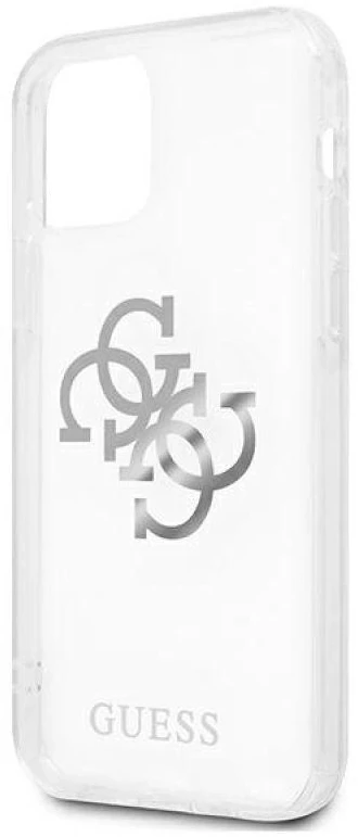 Guess GUHCP12LKS4GSI Apple iPhone 12 Pro Max 6,7″ skaidrus kietas dėklas 4G Sidabrinis Charms Collection