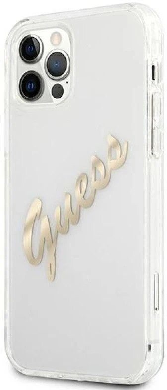 Dėklas GUESS GUHCP12LKTRSVGO HARDCASE VINTAGE SCRIPT IPHONE 12 PRO MAX GOLD