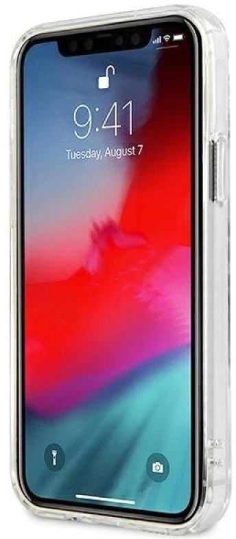 Dėklas GUESS GUHCP12LKTRSVSI IPHONE 12 PRO MAX 6.7 "TRANSPARENT HARDCASE VINTAGE SCRIPT Sidabrinis
