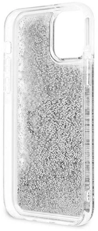 Guess GUHCP12LLG4GSI Apple iPhone 12 Pro Max 6,7″ sidabrinis kietas dėklas 4G Big Liquid Glitter