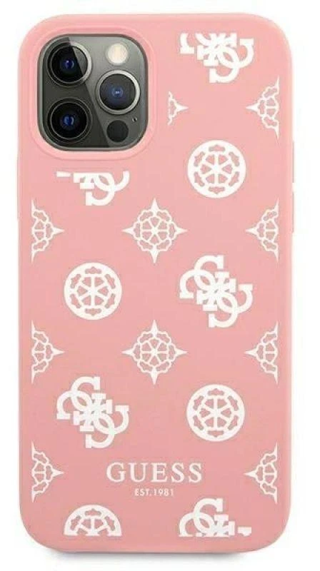 Guess telefono dėklas, skirtas iPhone 12 Pro Max 6,7 GUHCP12LLSPEWPI rožinė hard telefono dėklas, skirtas Peony Collection