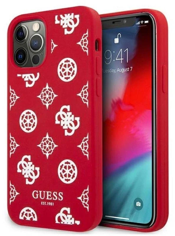 Guess GUHCP12LLSPEWRE Apple iPhone 12 Pro Max 6,7″ red kietas dėklas Peony Collection