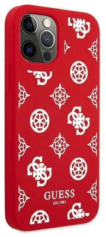 Guess GUHCP12LLSPEWRE Apple iPhone 12 Pro Max 6,7″ red kietas dėklas Peony Collection