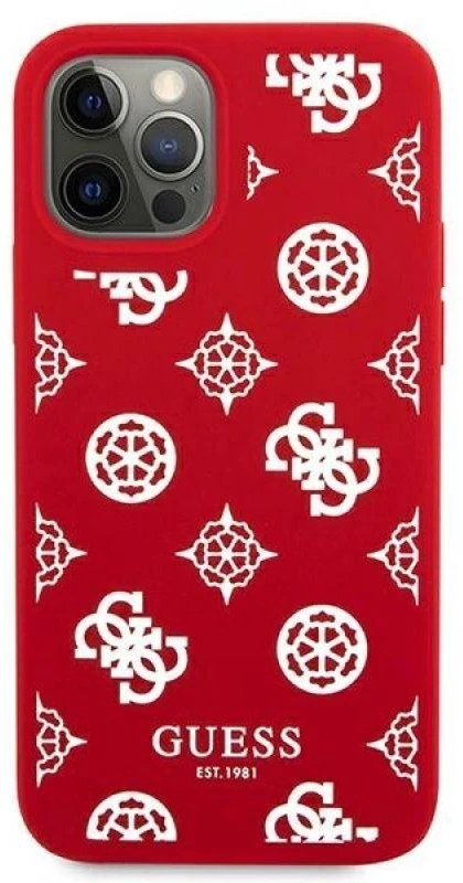 Guess GUHCP12LLSPEWRE Apple iPhone 12 Pro Max 6,7″ red kietas dėklas Peony Collection