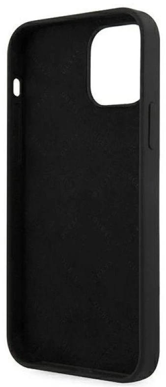 Guess GUHCP12LLSVSBK Apple iPhone 12 Pro Max 6,7″ juodos spalvos kietas dėklas Script Vintage