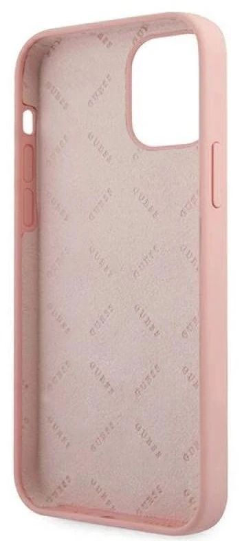 Guess GUHCP12LLSVSPI Apple iPhone 12 Pro Max 6,7″ rožinės spalvos kietas dėklas Script Vintage