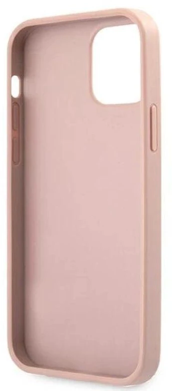 GUESS GUHCP12LRSAVSRG KIETUS DĖKLAS SAFFIANO VINTAGE IPHONE 12 PRO MAX Rožinis