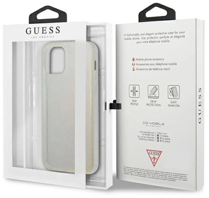 Guess GUHCP12M3D4GIRBL Apple iPhone 12/12 Pro 6,1″ iridescent kietas dėklas 4G 3D Pattern Collection