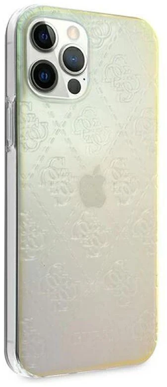 Guess GUHCP12M3D4GIRBL Apple iPhone 12/12 Pro 6,1″ iridescent kietas dėklas 4G 3D Pattern Collection