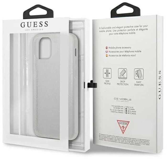 Guess GUHCP12M3D4GTR Apple iPhone 12/12 Pro 6,1″ skaidrus kietas dėklas 4G 3D Pattern Collection