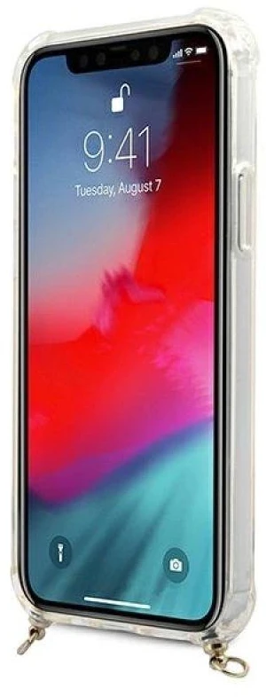 Apple iPhone 12 / 12 Pro Guess dėklas 4G Gold Chain (GUHCP12MKC4GSGO) skaidrus