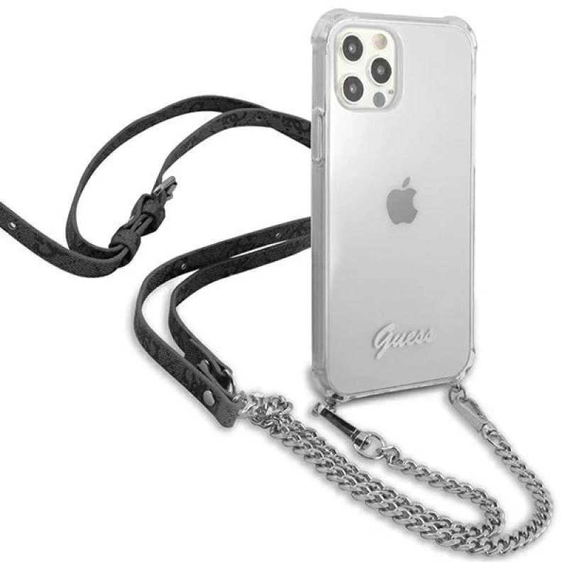 GUESS GUHCP12MKC4GSSI IPHONE 12/12 PRO 6.1 "SKAIDRUS KIETAS DĖKLAS 4G Sidabrinis GRANDINĖ