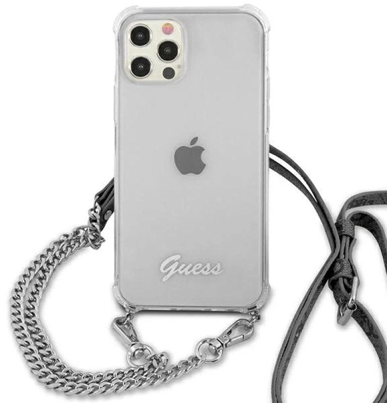 GUESS GUHCP12MKC4GSSI IPHONE 12/12 PRO 6.1 "SKAIDRUS KIETAS DĖKLAS 4G Sidabrinis GRANDINĖ