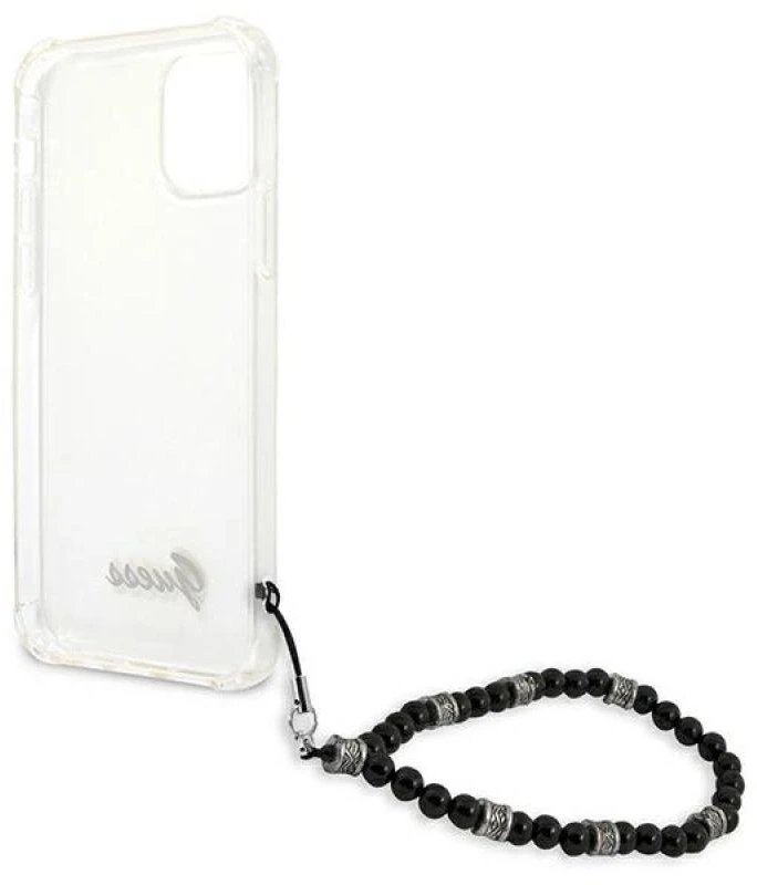 Guess GUHCP12MKPSBK Apple iPhone 12/12 Pro 6,1″ skaidrus kietas dėklas juodos spalvos Pearl