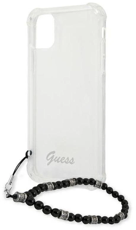 Guess GUHCP12MKPSBK Apple iPhone 12/12 Pro 6,1″ skaidrus kietas dėklas juodos spalvos Pearl