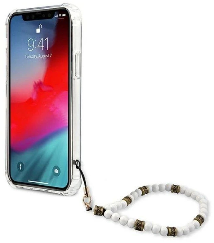 GUESS GUHCP12MKPSWH KIETAS DĖKLAS SKAIDRUS Baltas PEARL IPHONE 12/12 PRO