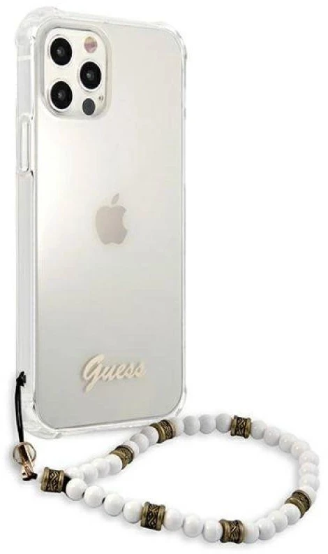 GUESS GUHCP12MKPSWH KIETAS DĖKLAS SKAIDRUS Baltas PEARL IPHONE 12/12 PRO