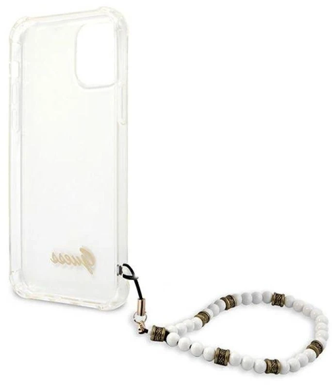 GUESS GUHCP12MKPSWH KIETAS DĖKLAS SKAIDRUS Baltas PEARL IPHONE 12/12 PRO