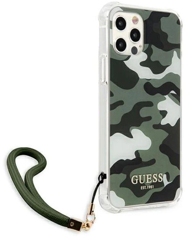 GUESS GUHCP12MKSARKA kietas dėklas CAMO COLLECTION IPHONE 12/12 PRO KHAKI