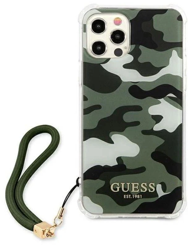 GUESS GUHCP12MKSARKA kietas dėklas CAMO COLLECTION IPHONE 12/12 PRO KHAKI