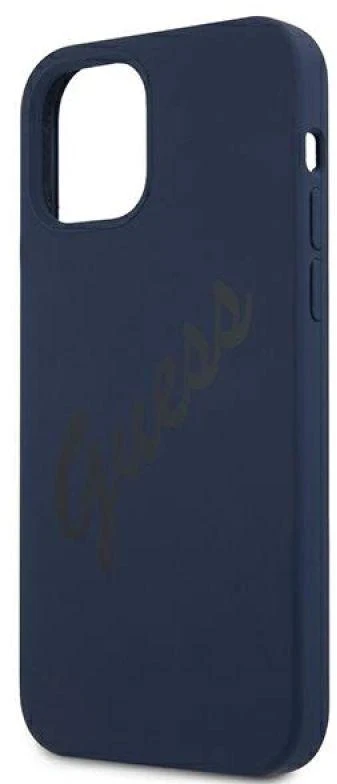 Guess GUHCP12MLSVSBL Apple iPhone 12/12 Pro6,1″ mėlynas kietas dėklas Script Vintage
