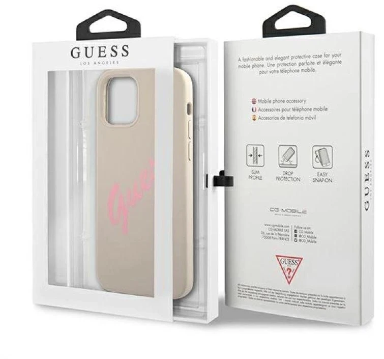 Dėklas GUESS GUHCP12MLSVSGP IPHONE 12/12 PRO 6.1 "GRAY Rožinis/GRAY Rožinis HARDCASE SILICONE VINTAGE
