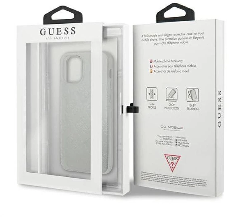 Guess GUHCP12S3D4GTR Apple iPhone 12 mini 5,4″ skaidrus kietas dėklas 4G 3D Pattern Collection
