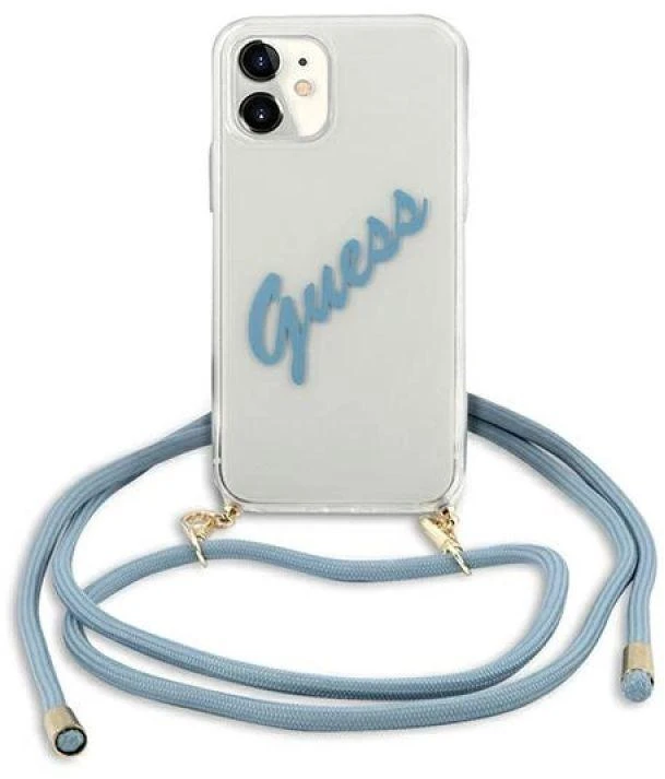 Apple iPhone 12 Mini Guess dėklas Script Vintage (GUHCP12SCRTVSBL) mėlynos spalvos