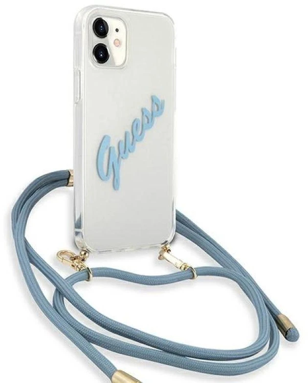 Apple iPhone 12 Mini Guess dėklas Script Vintage (GUHCP12SCRTVSBL) mėlynos spalvos