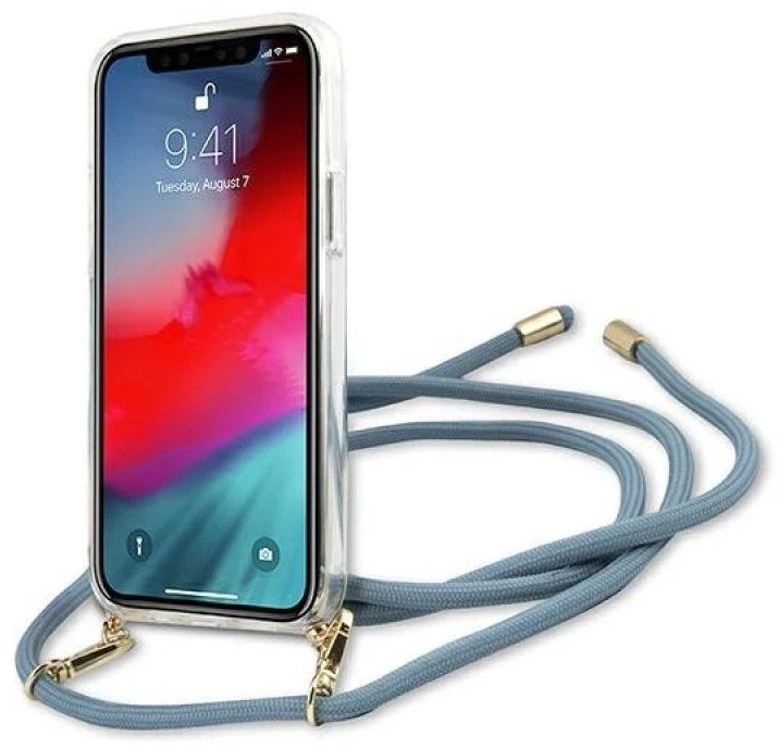 Apple iPhone 12 Mini Guess dėklas Script Vintage (GUHCP12SCRTVSBL) mėlynos spalvos