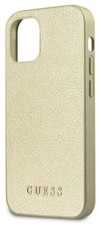 Guess GUHCP12SIGLGO Apple iPhone 12 mini 5,4″ auksinis kietas dėklas Iridescent