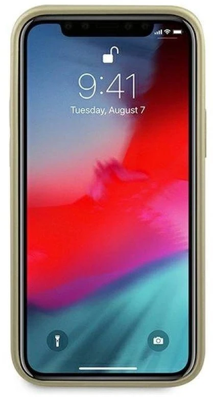 Guess GUHCP12SIGLGO Apple iPhone 12 mini 5,4″ auksinis kietas dėklas Iridescent
