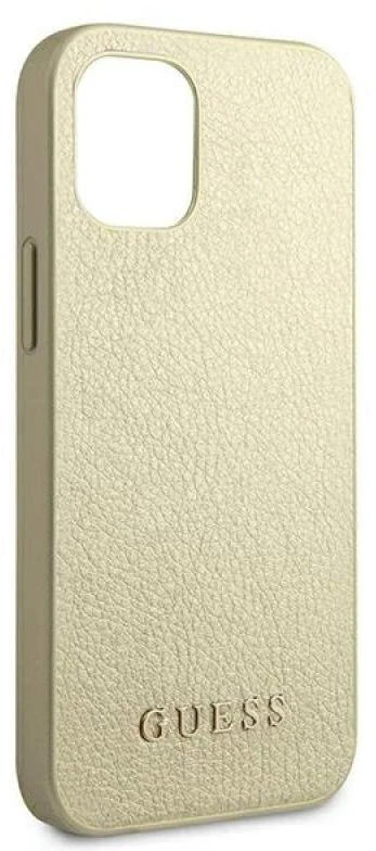 Guess GUHCP12SIGLGO Apple iPhone 12 mini 5,4″ auksinis kietas dėklas Iridescent