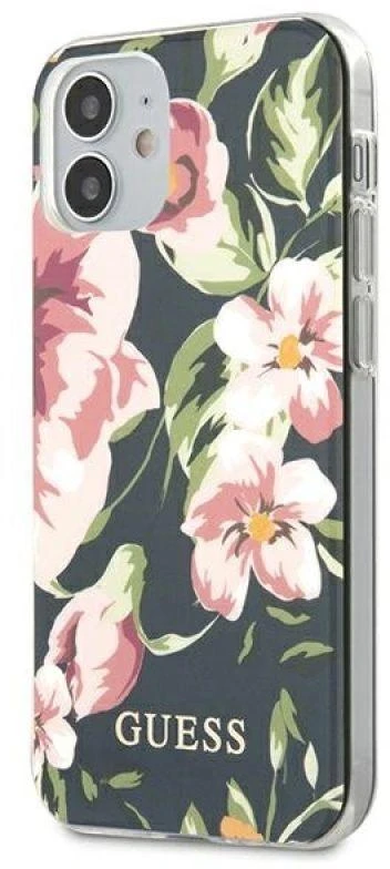Dėklas Apple iPhone 12 Mini Guess N°3 Flower Collection (GUHCP12SIMLFL03) mėlynos spalvos
