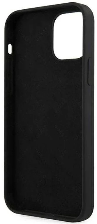 Guess GUHCP12SLSVSBK Apple iPhone 12 mini 5,4″ juodos spalvos kietas dėklas Script Vintage