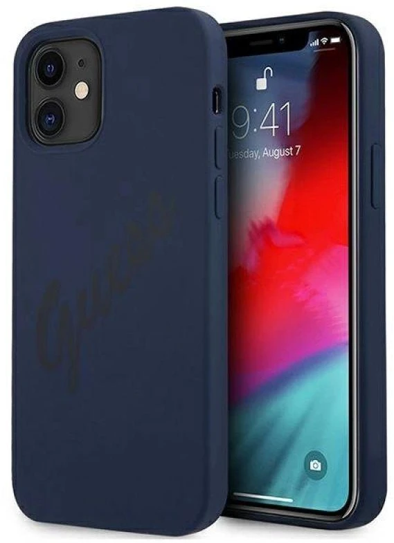 Dėklas GUESS GUHCP12SVSBL IPHONE 12 MINI 5.4 "Mėlynas/Mėlynas HARDCASE SCRIPT VINTAGE