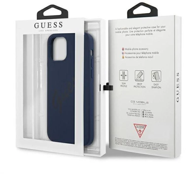 Dėklas GUESS GUHCP12SVSBL IPHONE 12 MINI 5.4 "Mėlynas/Mėlynas HARDCASE SCRIPT VINTAGE