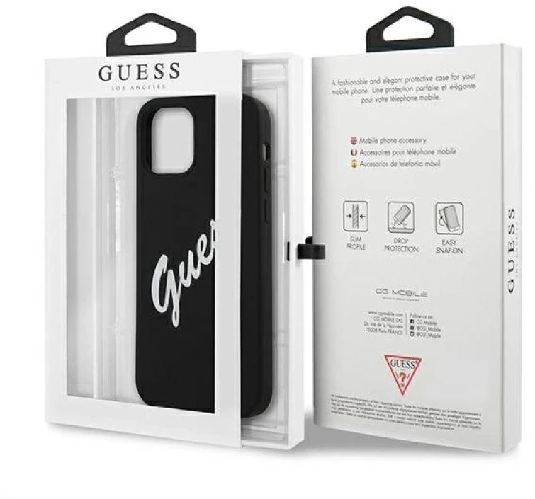 Dėklas GUESS HARDCASE GUHCP12SLSVSBW SILICONE VINTAGE IPHONE 12 MINI Juodas/Baltas