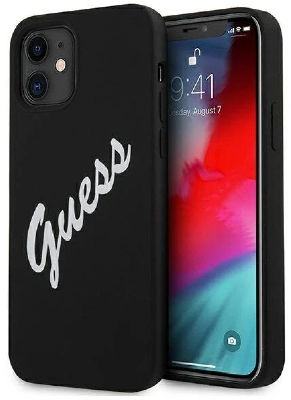 Dėklas GUESS HARDCASE GUHCP12SLSVSBW SILICONE VINTAGE IPHONE 12 MINI Juodas/Baltas